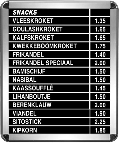 Kliklijst geanodiseerd aluminium met afgeronde hoeken